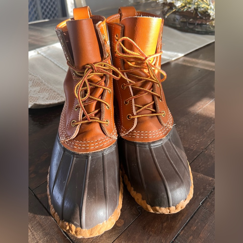 L.L.Bean 6" Men's Boots Size 7  Brown Ankle Lace Up Duck Boots Classic